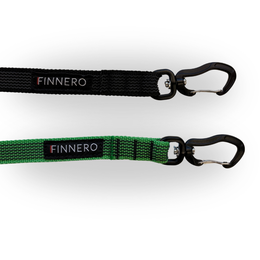 FINNERO Antislip leashes, Wire-Gate Swivel lock - black and green